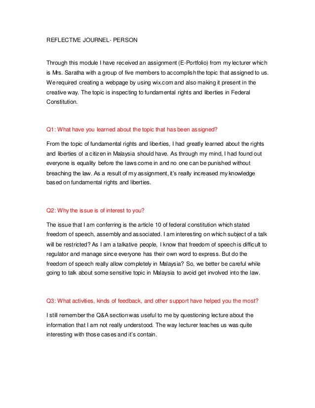 individual reflection example reflective writing in business